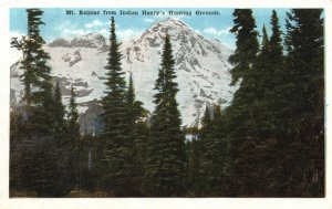 Vintage Postcard Mt. Rainier From Indian Henry's Hunting Grounds The Puget Sound