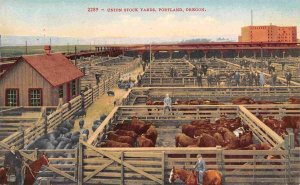 Union Stock Yards Portland Oregon 1910c postcard