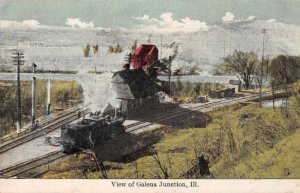 Galena Junction Illinois Train Station Railroad Depot Vintage Postcard AA2046