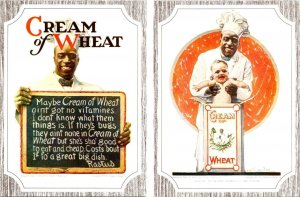 2~6X8 REPRO Postcards 1920's CREAM OF WHEAT Cereal Advertising~Black Man & Child