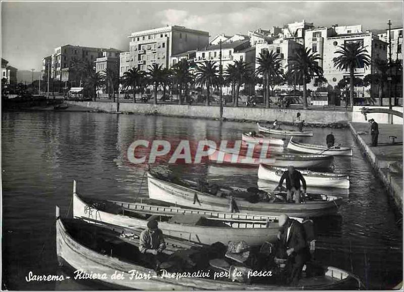 Modern Postcard Sanremo Riviera Preparativi per la Pesca