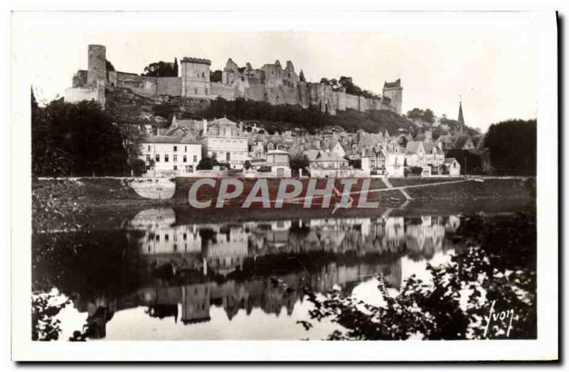Old Postcard Chinon Chateau Des Rives Seen From The Vienna