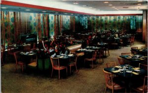 Vtg Miami Florida FL Burdine's Hibiscus Tea Room Restaurant Interior Postcard