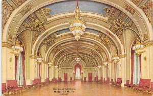 Grand Ballroom Interior Hotel La Salle Chicago Illinois 1910c postcard
