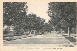 West On Chestnut Avenue GLENDALE, CA Street Scene c1920s Vintage Postcard