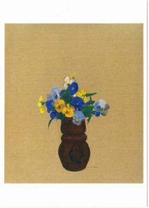 Pansies by Odilon Redon Symbolist Art Postcard