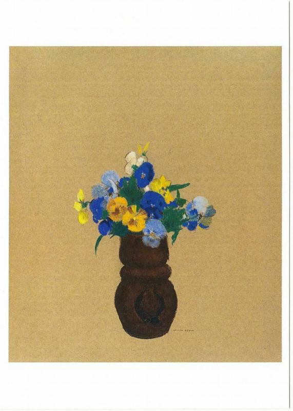 Pansies by Odilon Redon Symbolist Art Postcard