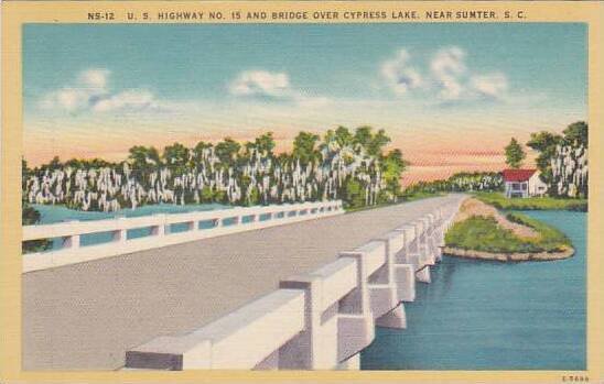 South Carolina Sumter U S Highway No 15 And Bridge Over Cypress Lake