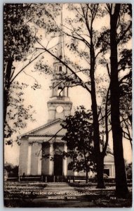 Vtg Bradford Massachusetts MA First Church of Christ Congregational Postcard