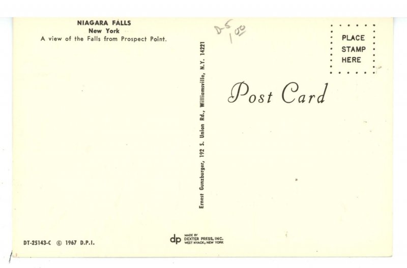 NY - Niagara Falls. Prospect Point  ca 1960's