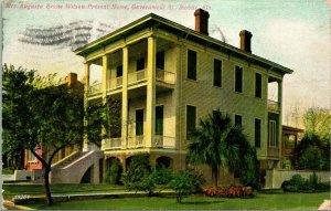 Vtg Postcard 1909 Home of Augusta Evans Wilson Mobile AL Government Street