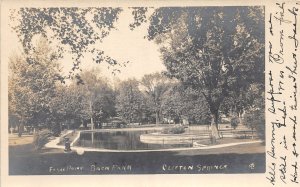 J49/ Clifton Springs New York RPPC Postcard c1906 Fish Pond Back Park  23