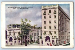 1919 Chicago Illinois Postcard Washington Park Hospital 60th Vernon Avenue Road