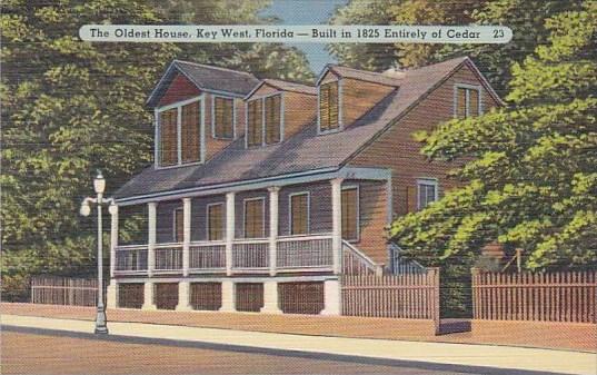 Florida Key West The Oldest House Builot In 1825 Entirely Of Cedar 1939