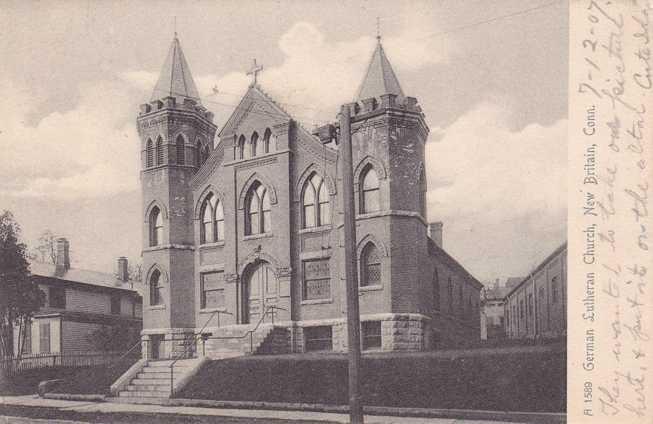 German Lutheran Church - New Britain CT, Connecticut - pm 1907 - UDB