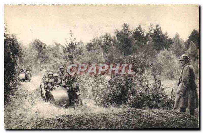 Old Postcard motorized Army Combat Group