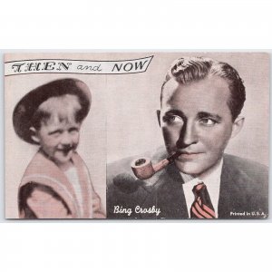 Postcard Then and Now Bing Crosby Celebrity Printed in USA