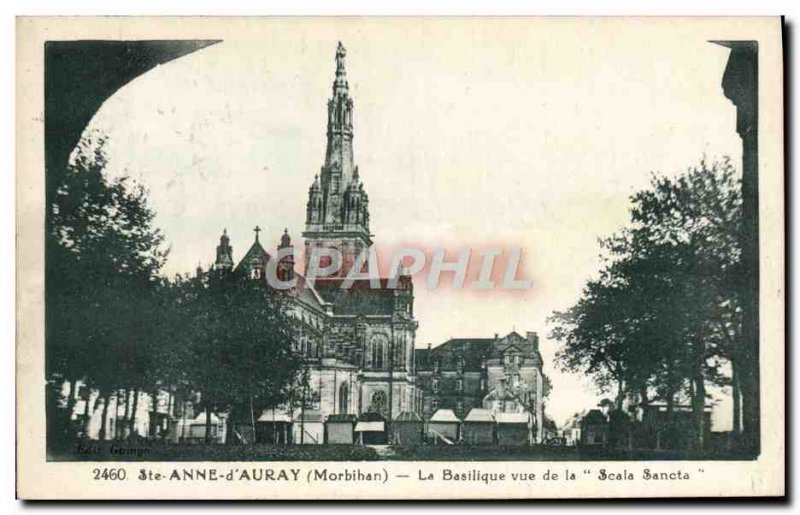 Postcard Old Ste Anne d & # 39Auray Basilica View of the SCLA Sancta