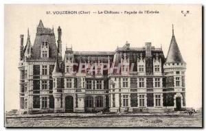 Old Postcard Vouzeron The Chateau Facade of I Entree