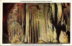 Room Tiffany Hall Diamond Cascade Shenandoah Caverns Virginia VA Postcard VTG  