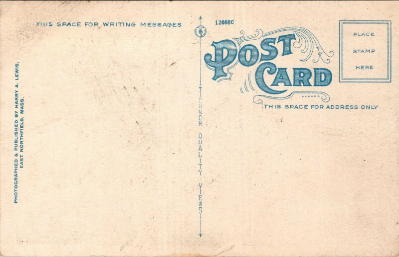 Vtg 1920s Main Street in Winter East Northfield Massachusetts MA Postcard