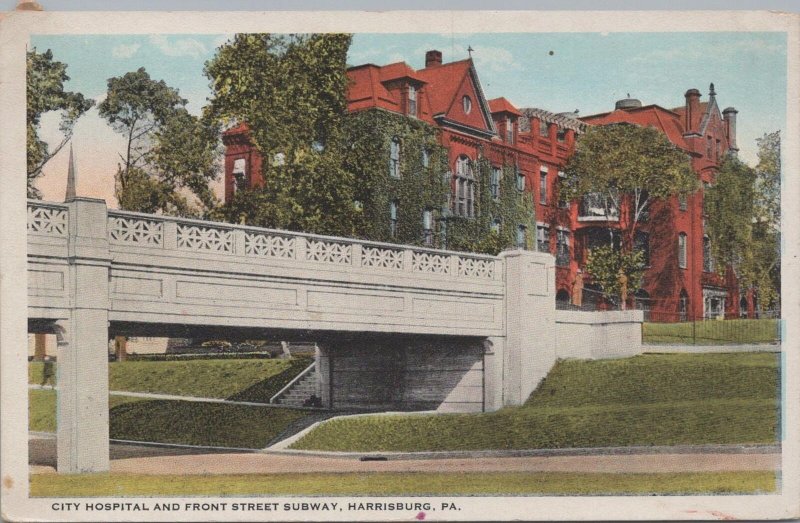 Postcard City Hospital and Front Street Subway Harrisburg PA