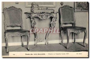 Postcard Old Museum Arts and decorative chair Louis XV console