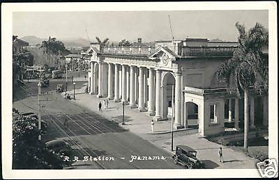 panama, PANAMA, Railway Station (1930s) RPPC