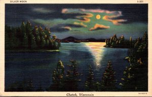 Wisconsin Chetek Silver Moon Over The Lake 1945