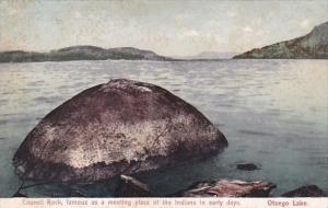 New York Otsego Lake Council Rock Famous Meeting Place Of Indians Of Early Da...