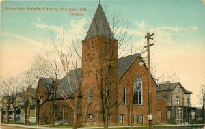 c1907 Postcard; Bruce Ave. Baptist Church, Windsor, Ontario Canada unposted