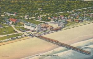 Atlantic Beach Hotel and Fishing Pier at Atlantic Beach FL Florida pm 1953 Linen