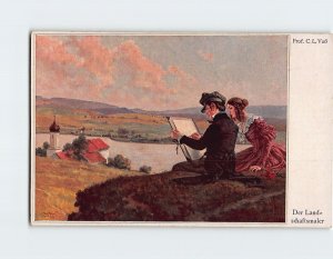 Postcard Der Landschaftsmaler by Prof. C. L. Voß