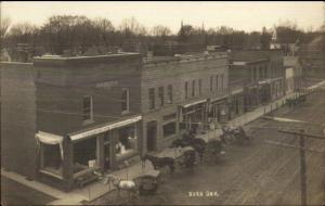 Burr Oak Street Scene - Michigan c1910 Real Photo Postcard