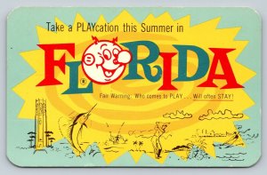 Take A Playcation This Summer in Florida Vintage Postcard 0811