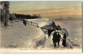 Winter Scene, Ice 20 Feet Thick, Niagara Falls - Pristine c1905 UDB Postcard