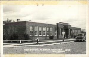 Malta MT High School Real Photo Postcard