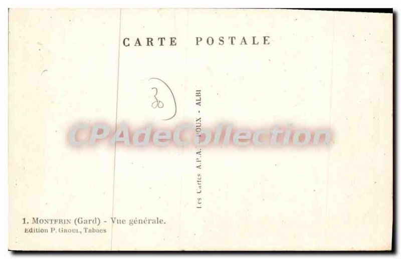Postcard Old Montfrin Vue Generale