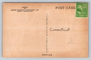 Clipper Ship  Andrew Jackson  Mystic  Connecticut   Postcard