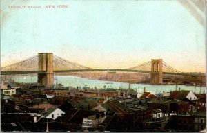 Vtg 1908 Brooklyn Bridge New York NY Antique Postcard