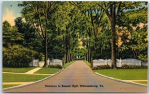 Postcard - Entrance to Bassett Hall - Williamsburg, Virginia