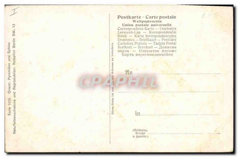 Postcard Ancient Egypt Sphinx Egypt