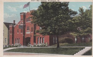 WAUKEGAN, Illinois, PU-1920; The Armory