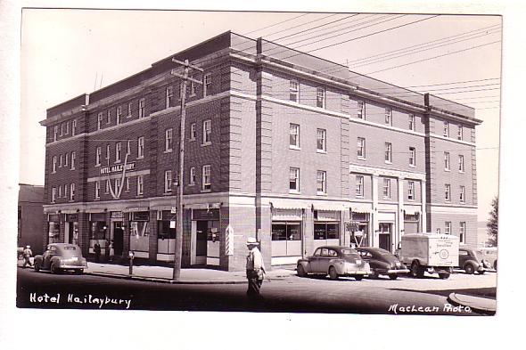 Real Photo, Hotel Haileybury, Ontario, MacLean Photo, Cars, Truck