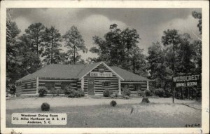 Anderson South Carolina SC Woodcrest Dining Room Coca Cola Vintage Postcard