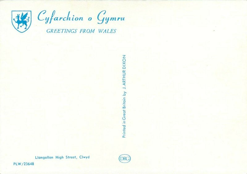 Greetings from Walles llangollen High Street Clwyd postcard royal hotel cars