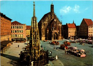 Nuremberg Main Plaza Germany Postcard used 1983