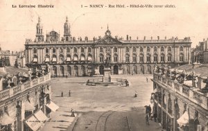 Vintage Postcard 1904 Rue Here Hotel-de-Ville Nancy XVIII Siecle France FR