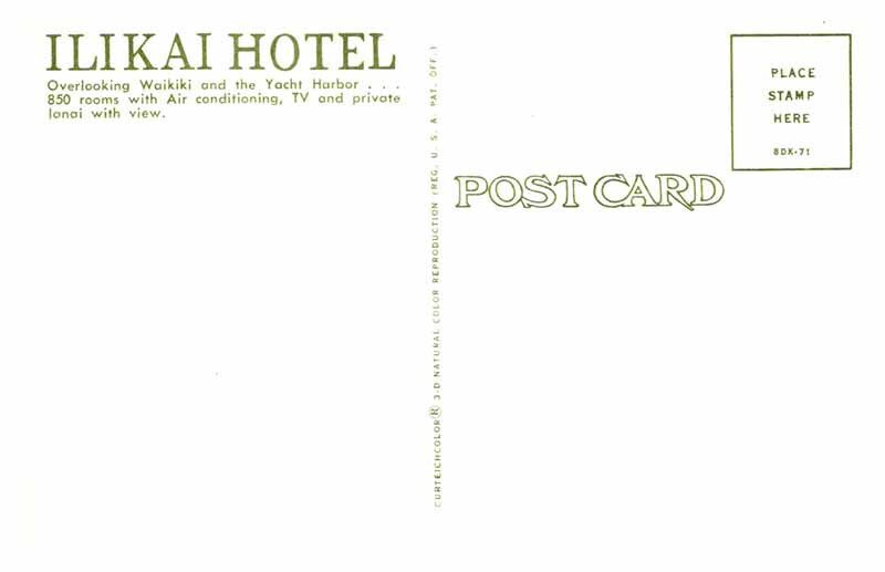 Postcard HOTEL SCENE Honolulu - Waikiki Hawaii HI AR2020