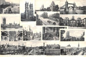 Set of 15 vintage postcards all England LONDON local motifs & architecture 